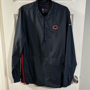 Nike Chicago Bears NFL On Field Apparel Men's Navy Windbreaker Quarter ZipJacket